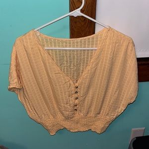 Yellow Cinched waist blouse